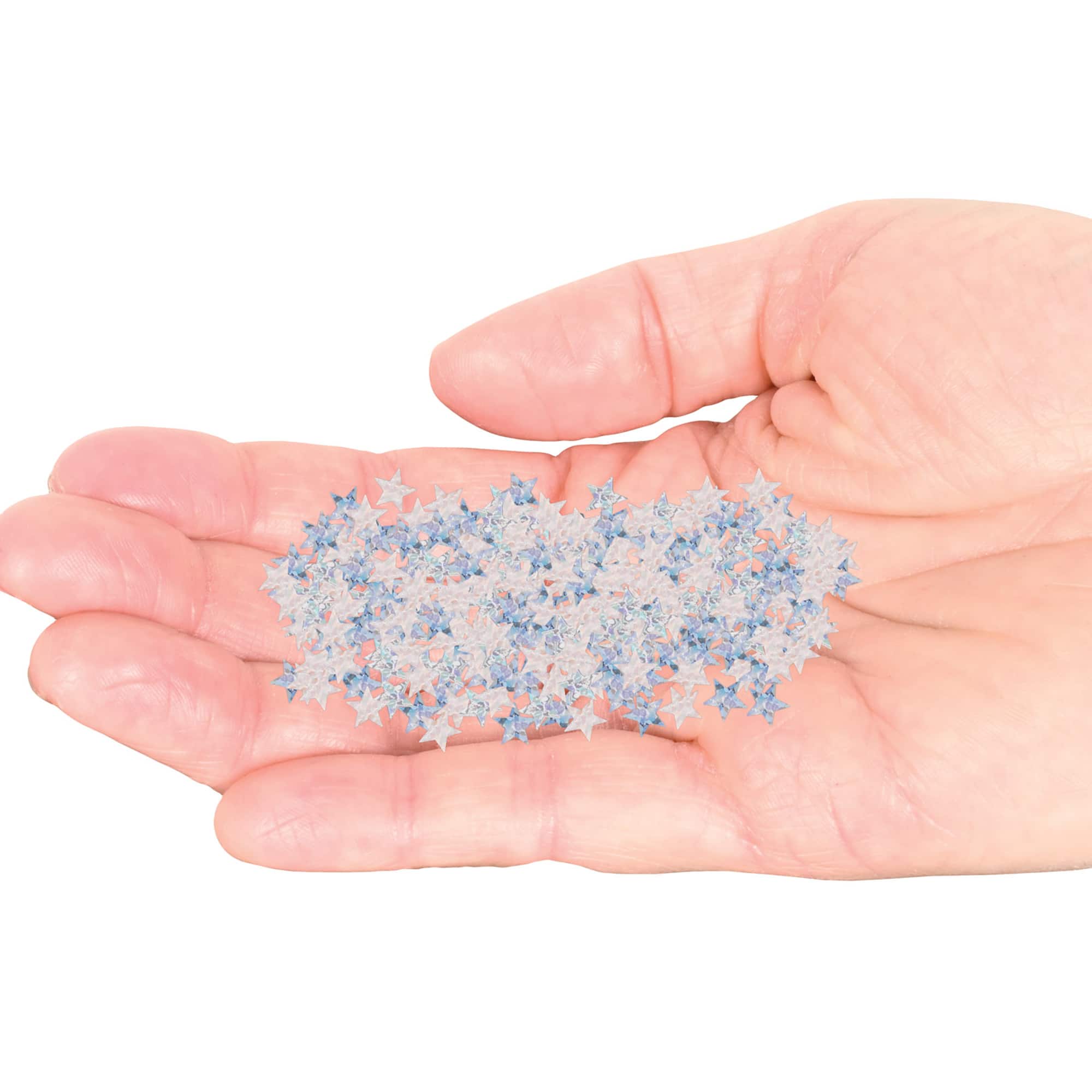Beistle 1.5oz. Silver Holographic Stars Confetti